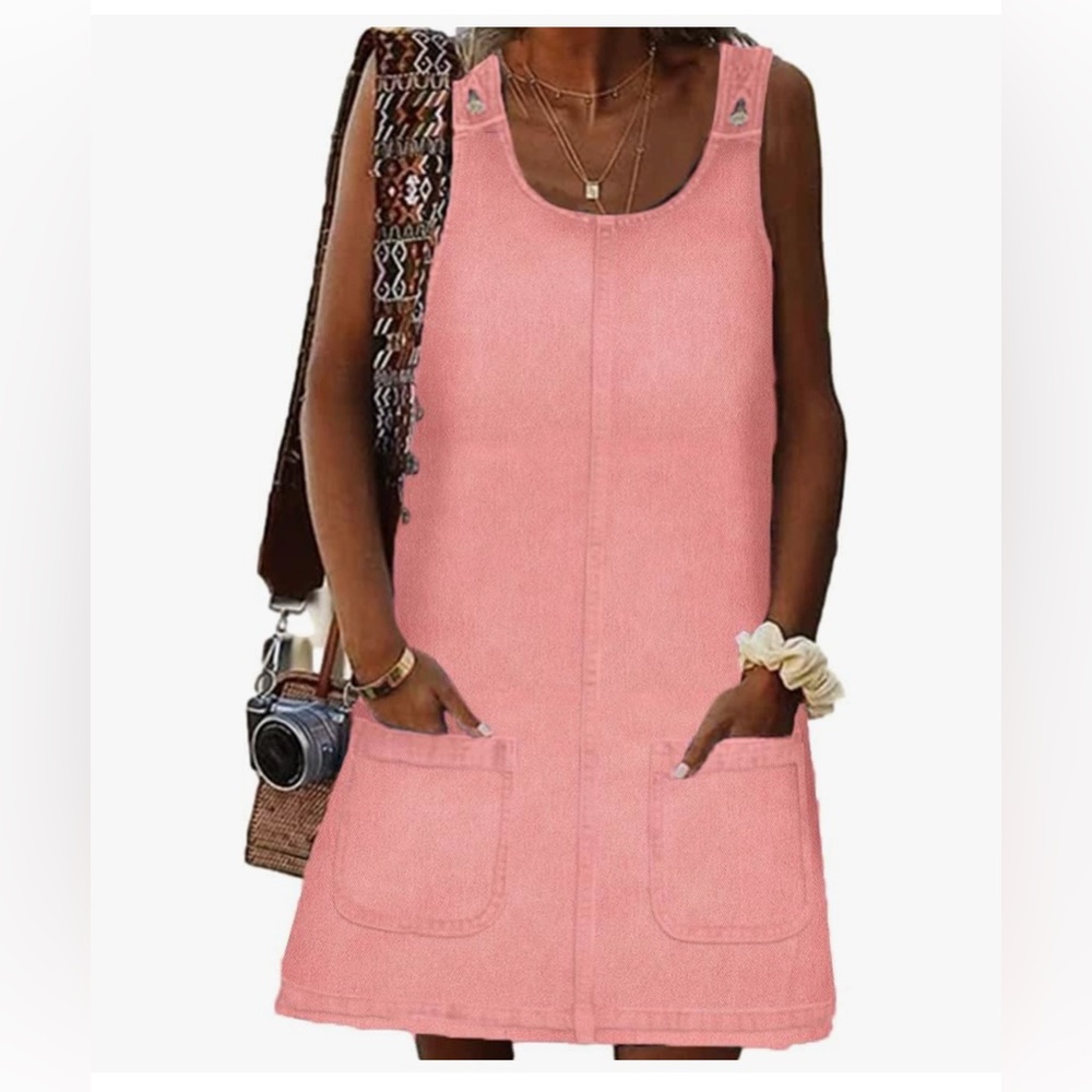 NWT Pink Casual Denim Dress-S